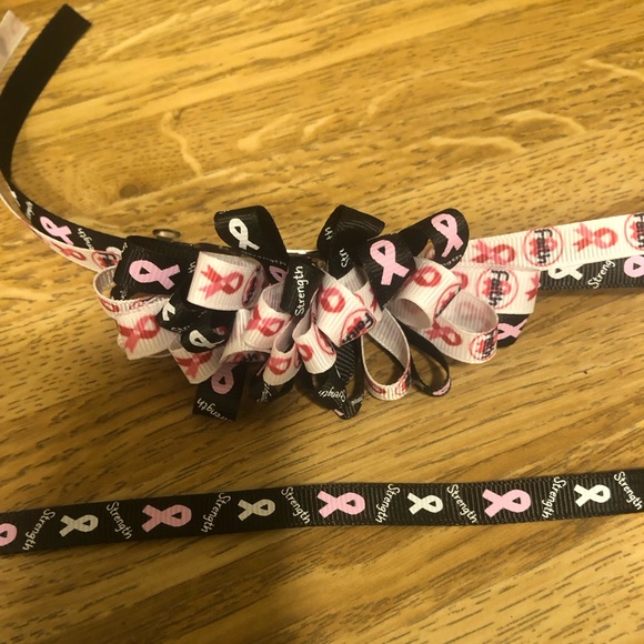 Breast Cancer Awareness Ribbon Hair clip. - Picture 3 of 3